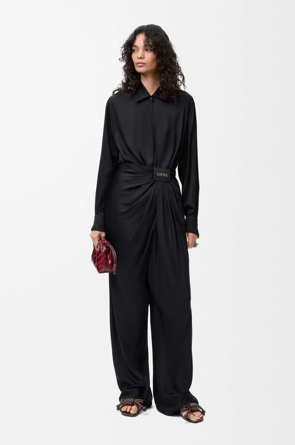 Draped Trousers In Silk - Image 2