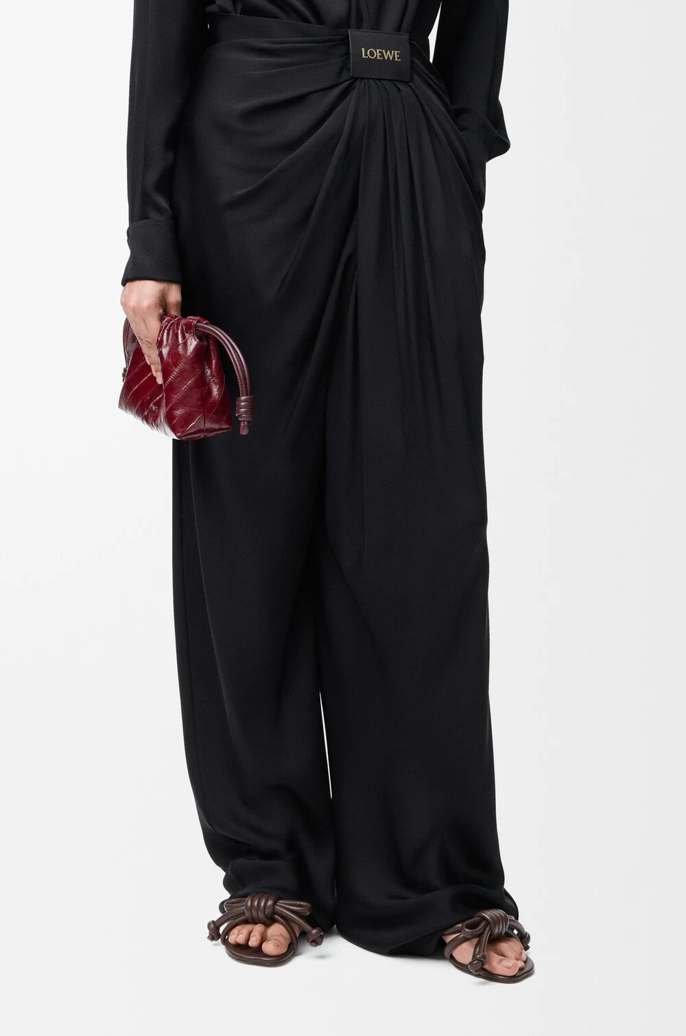 Draped Trousers In Silk - Image 3