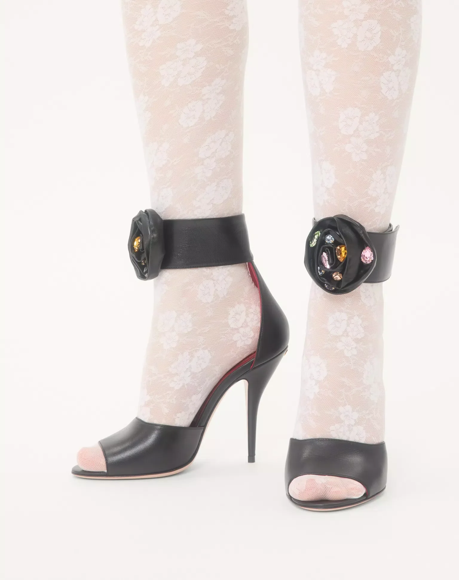 Drip Rose Kidskin Sandal With Crystals 105Mm - Image 10