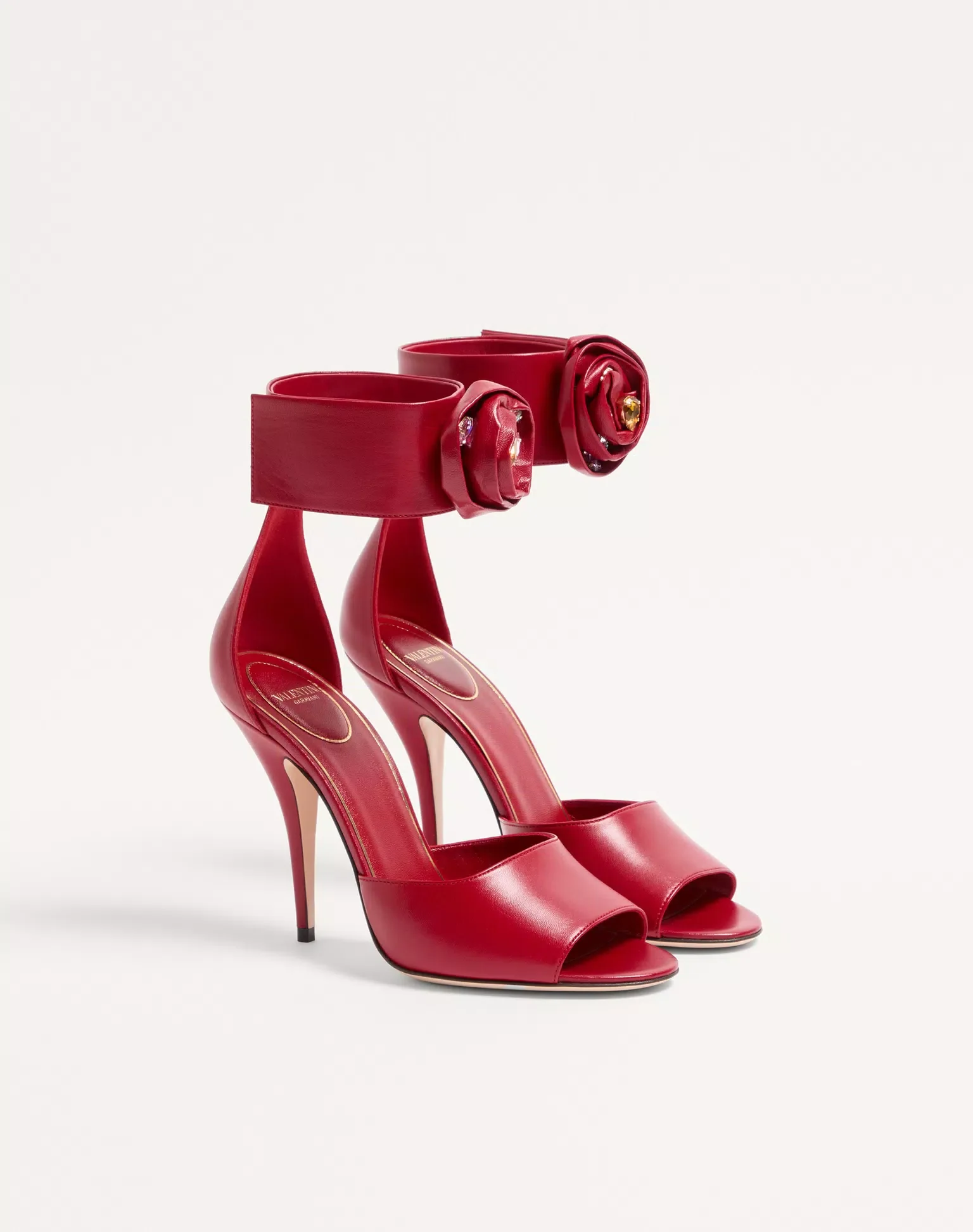 Drip Rose Kidskin Sandal With Crystals 105Mm - Image 3