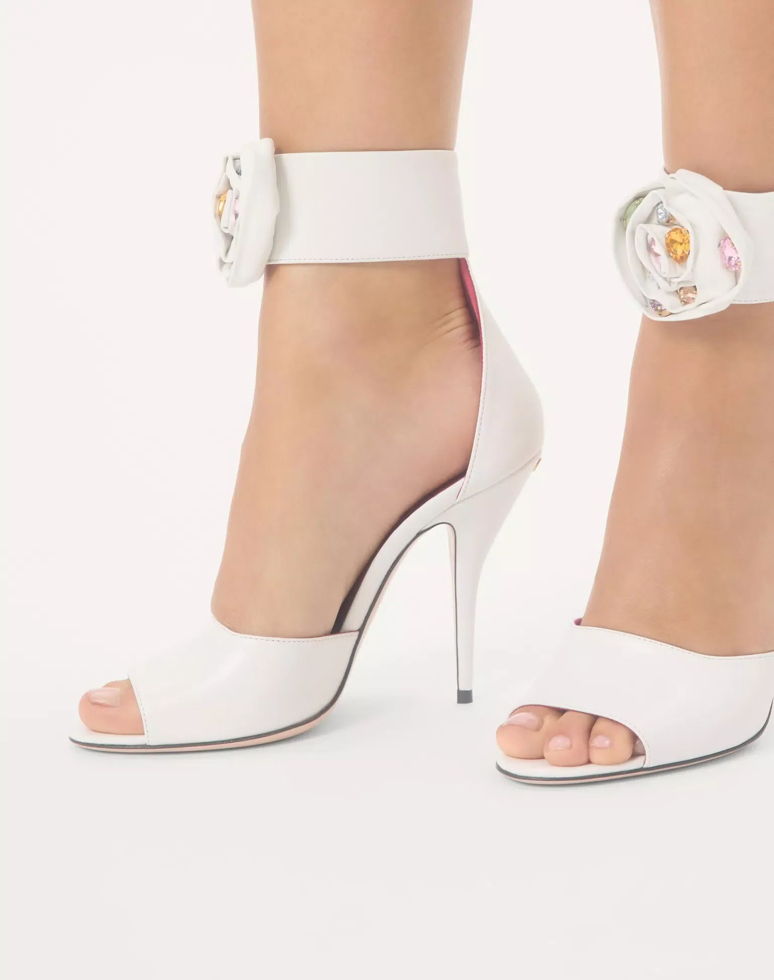 Drip Rose Kidskin Sandal With Crystals 105Mm - Image 6