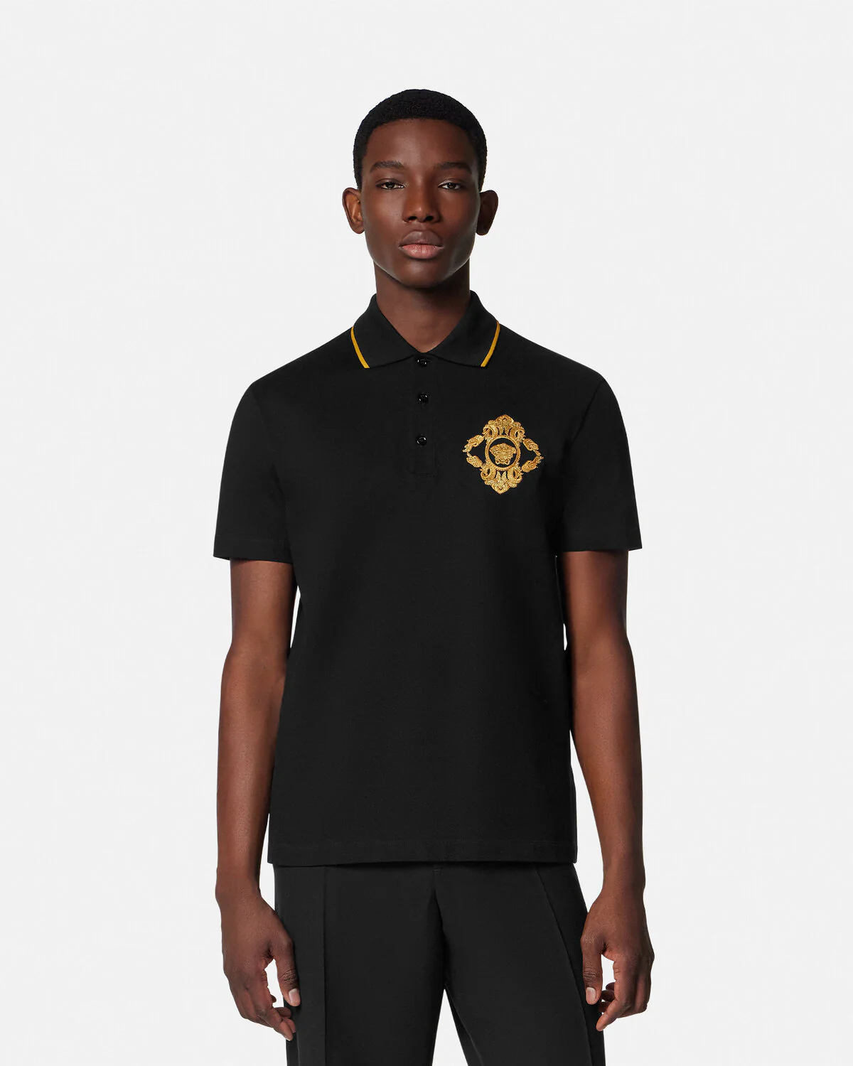 Embroidered Architectural Baroque Polo Shirt - Image 3