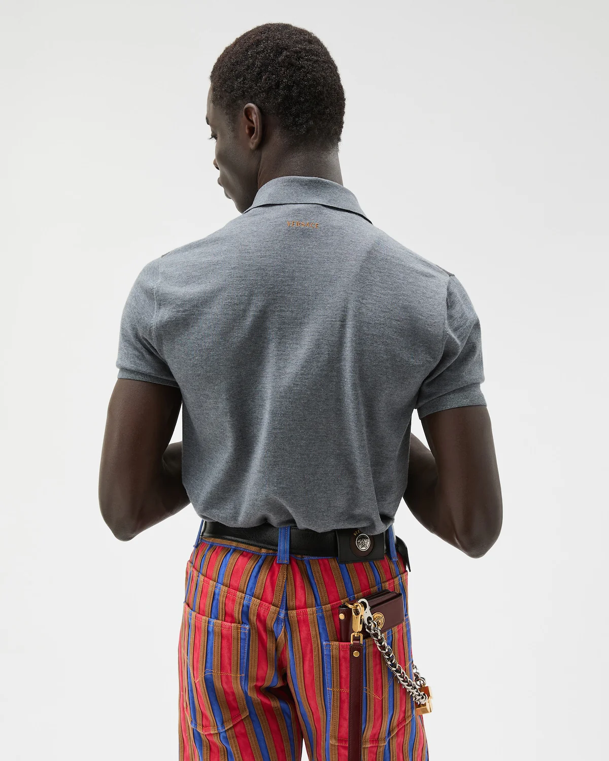 Embroidered Intarsia Wool Knit Polo - Image 3