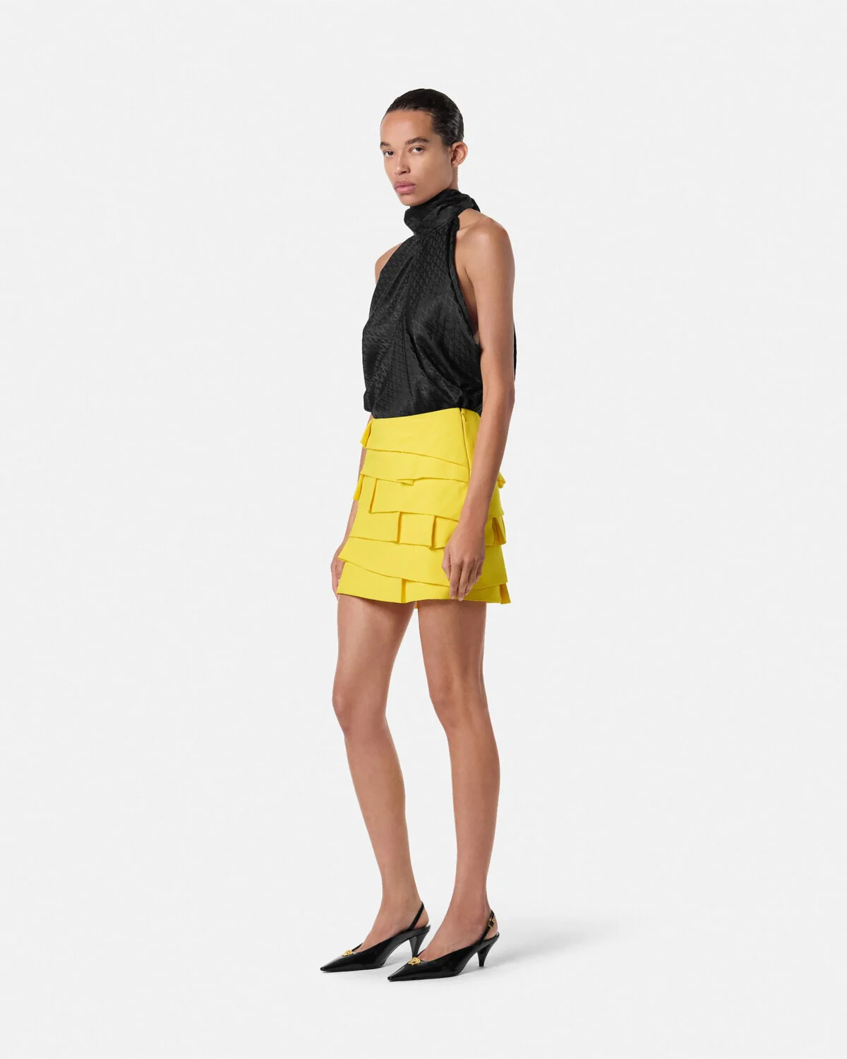 Envers-Satin Fitted Mini Skirt - Image 6