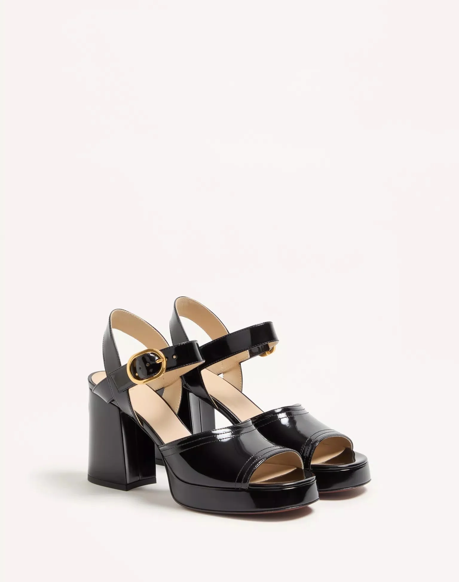 Fawcette Platform Sandal In Polished Calfskin 100Mm - Image 4