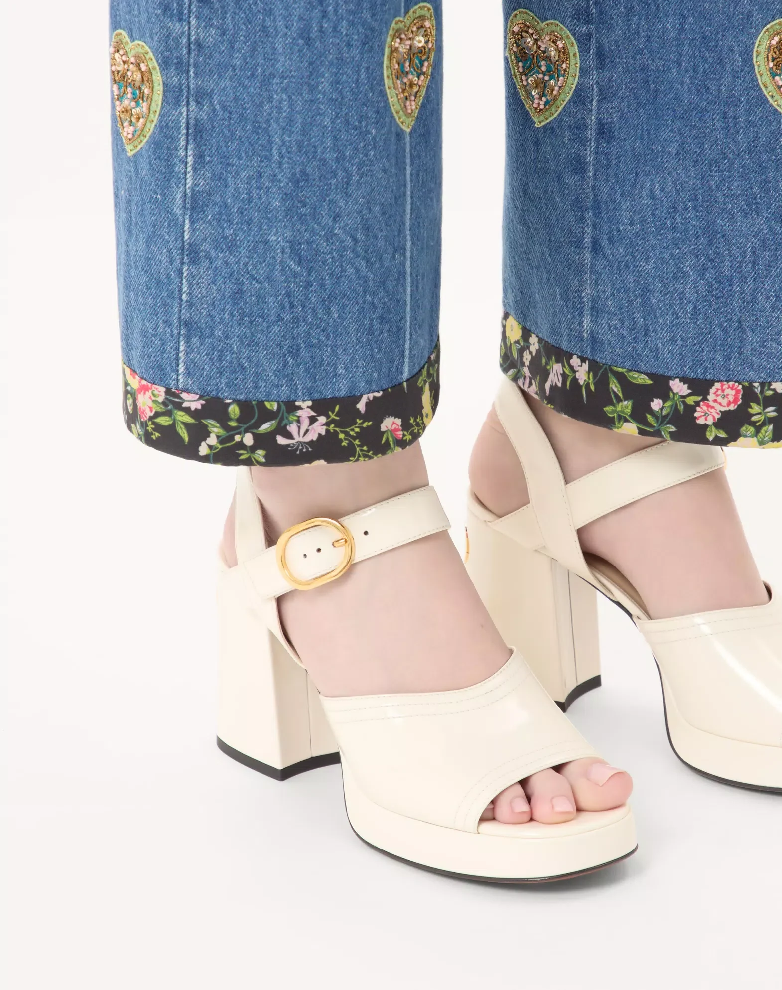 Fawcette Platform Sandal In Polished Calfskin 100Mm - Image 6