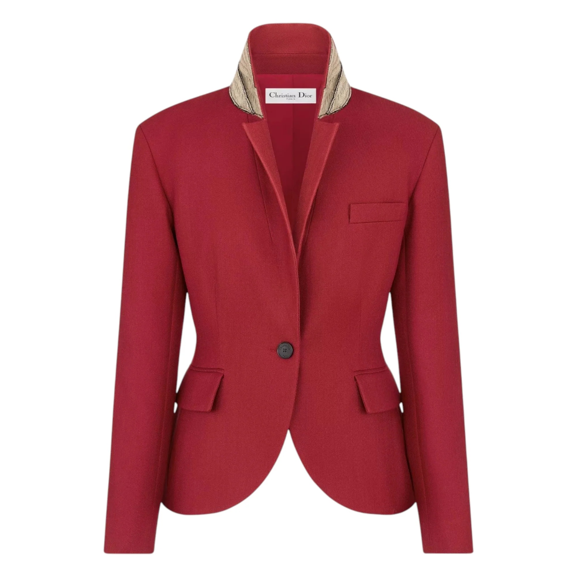 Fitted Jacket Wool and Silk Grain de Poudre