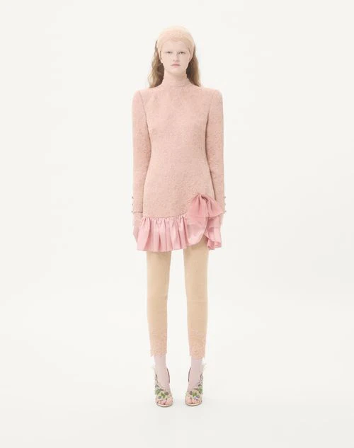 Floral matelassé short dress - Image 2