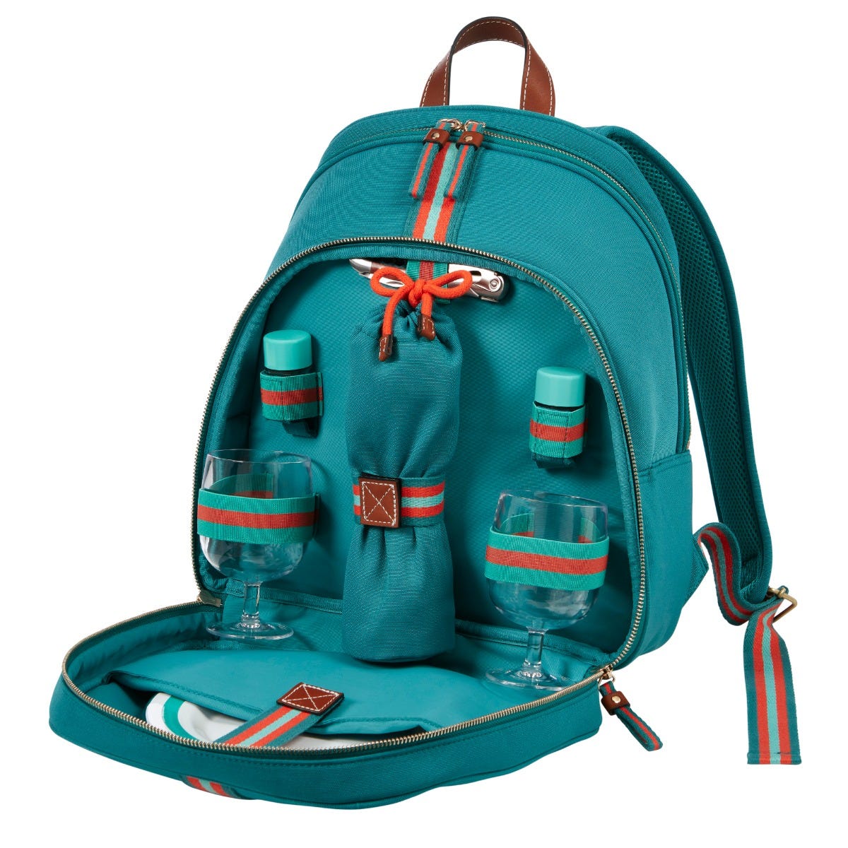Fortnum’s 2 Person Canvas Picnic Backpack, Eau de Nil - Image 3