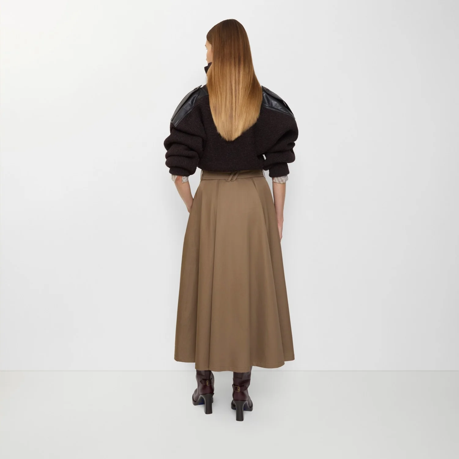 Gabardine Trench Midi Skirt - Image 3