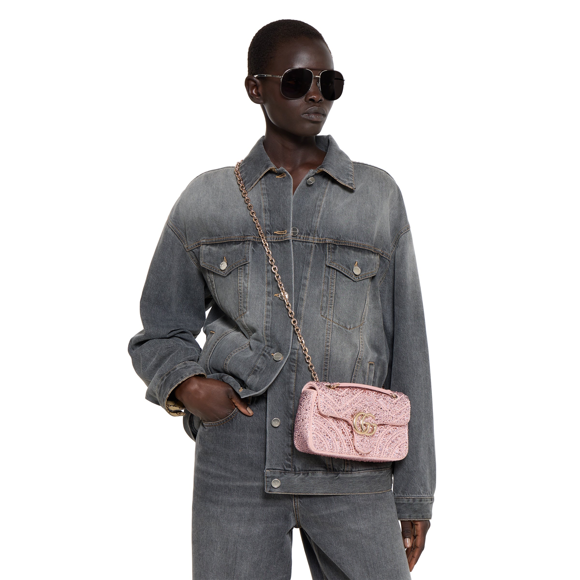 GG Marmont Crystals Small Shoulder Bag - Image 2