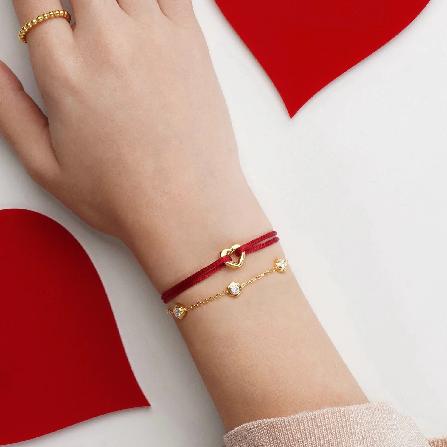 Golden Heart Cord Bracelet - Image 29