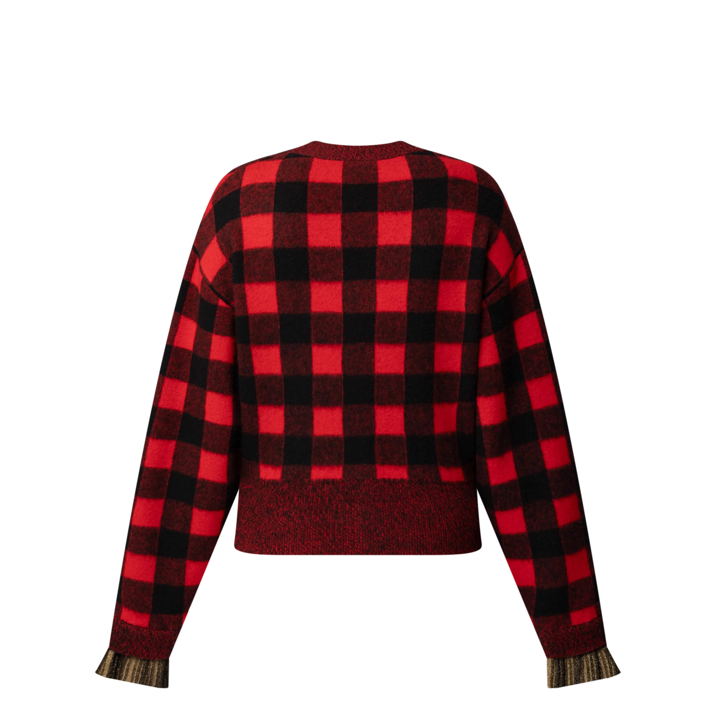 Graphic Check Knit Cardigan - Image 3