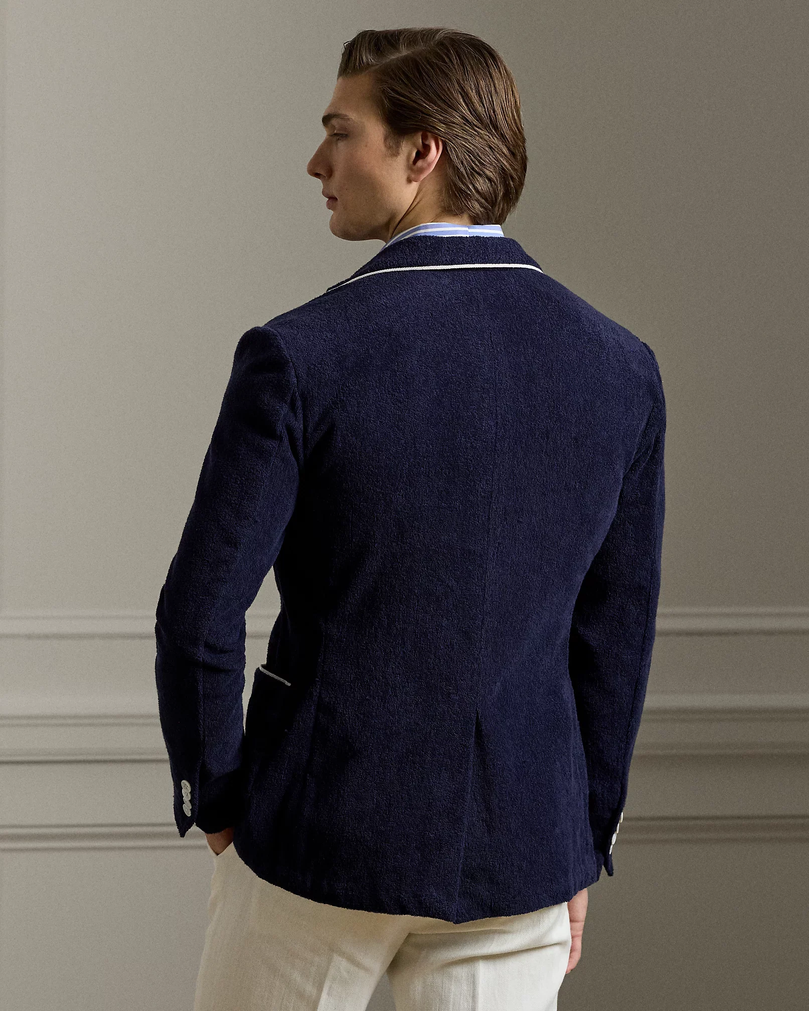 Hand-Tailored Embroidered Terry Blazer - Image 4