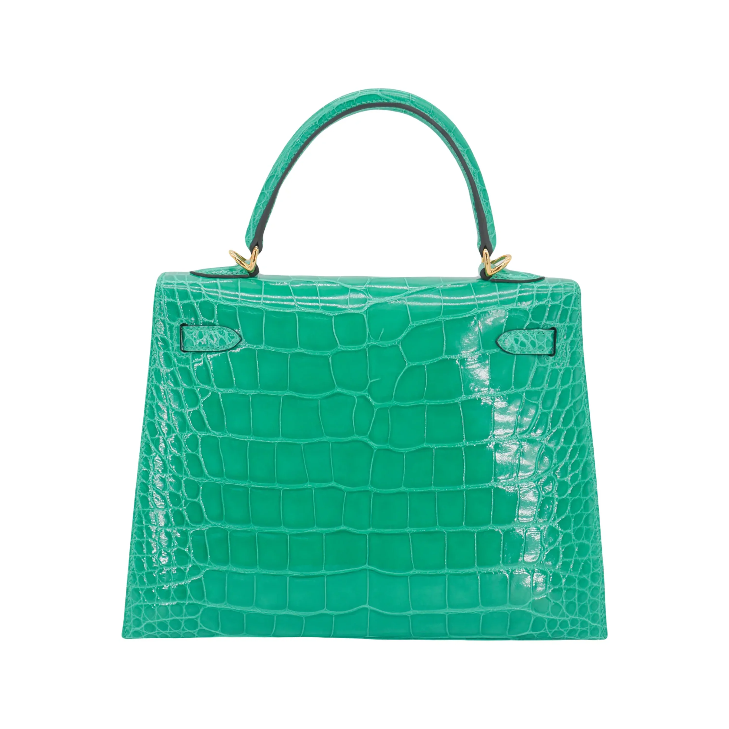 Hermes Kelly 25cm Vert Jade Croco GHW - Image 3