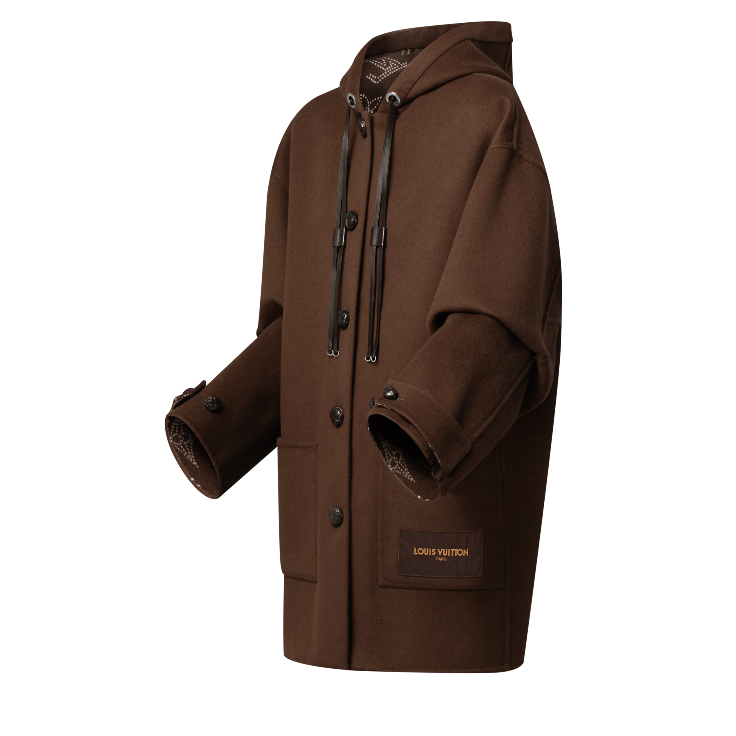 Hooded Button-Up Coat - Image 3