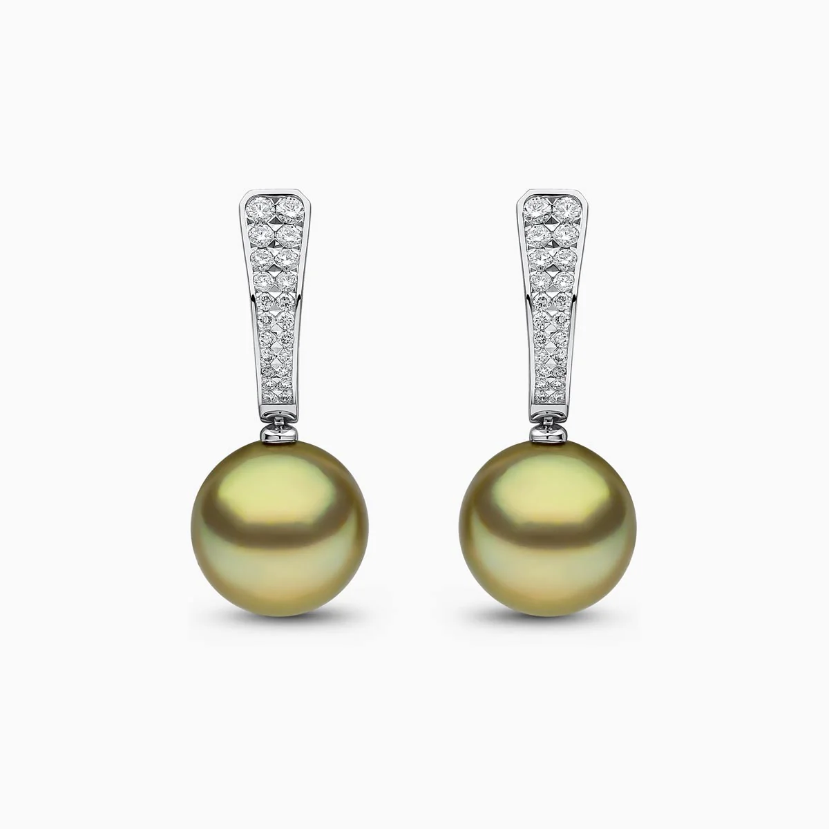 Jazz 18K Gold Pistachio Tahitian Pearl and Diamond Earrings