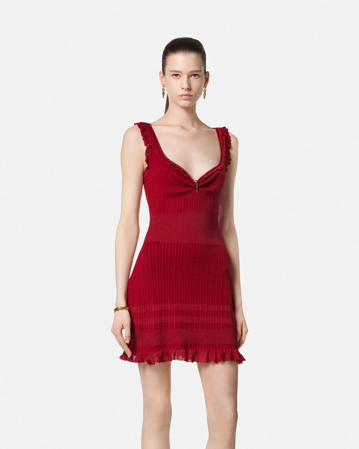 Knit Flared Mini Dress - Image 3