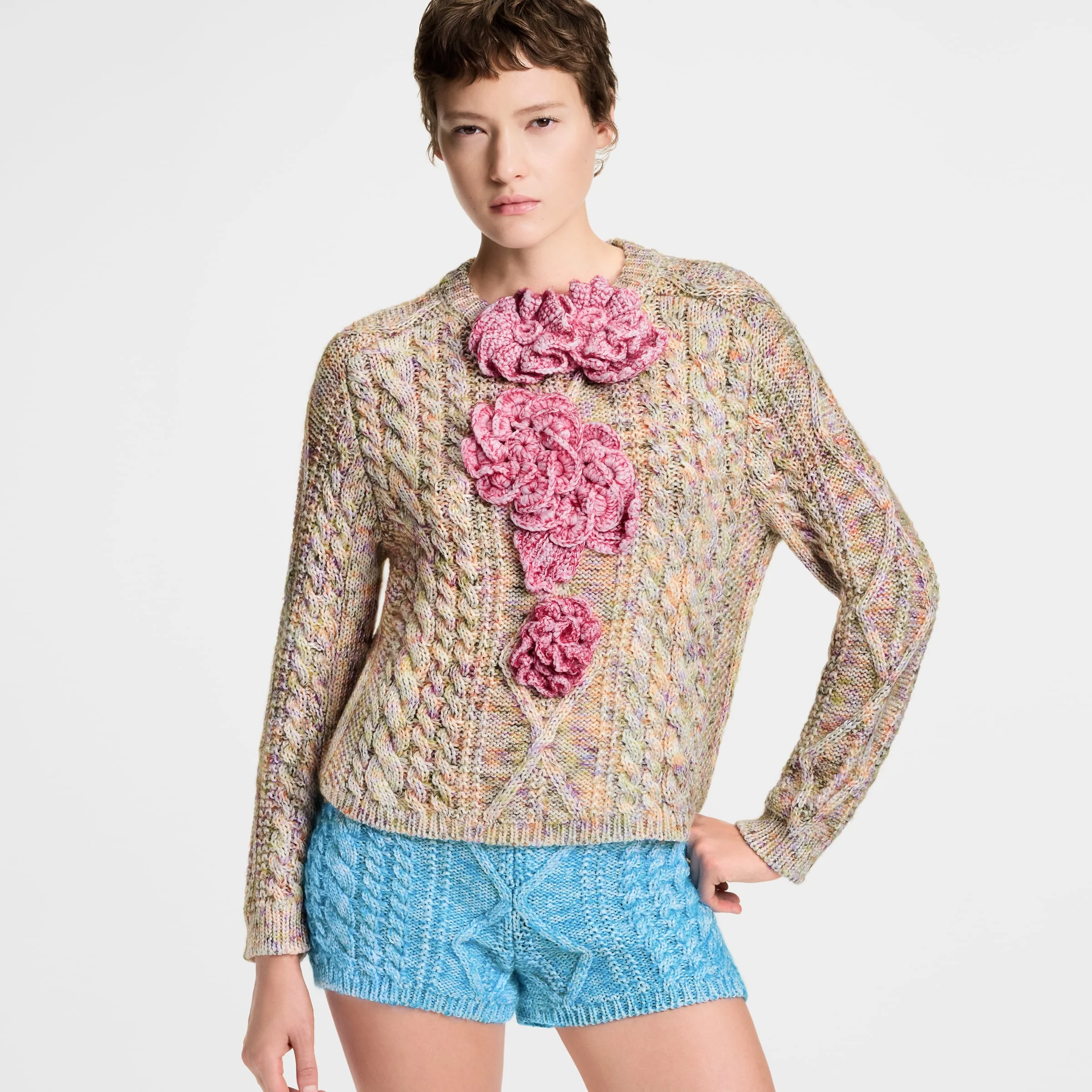 Knitted Flower-Front Jumper - Image 3