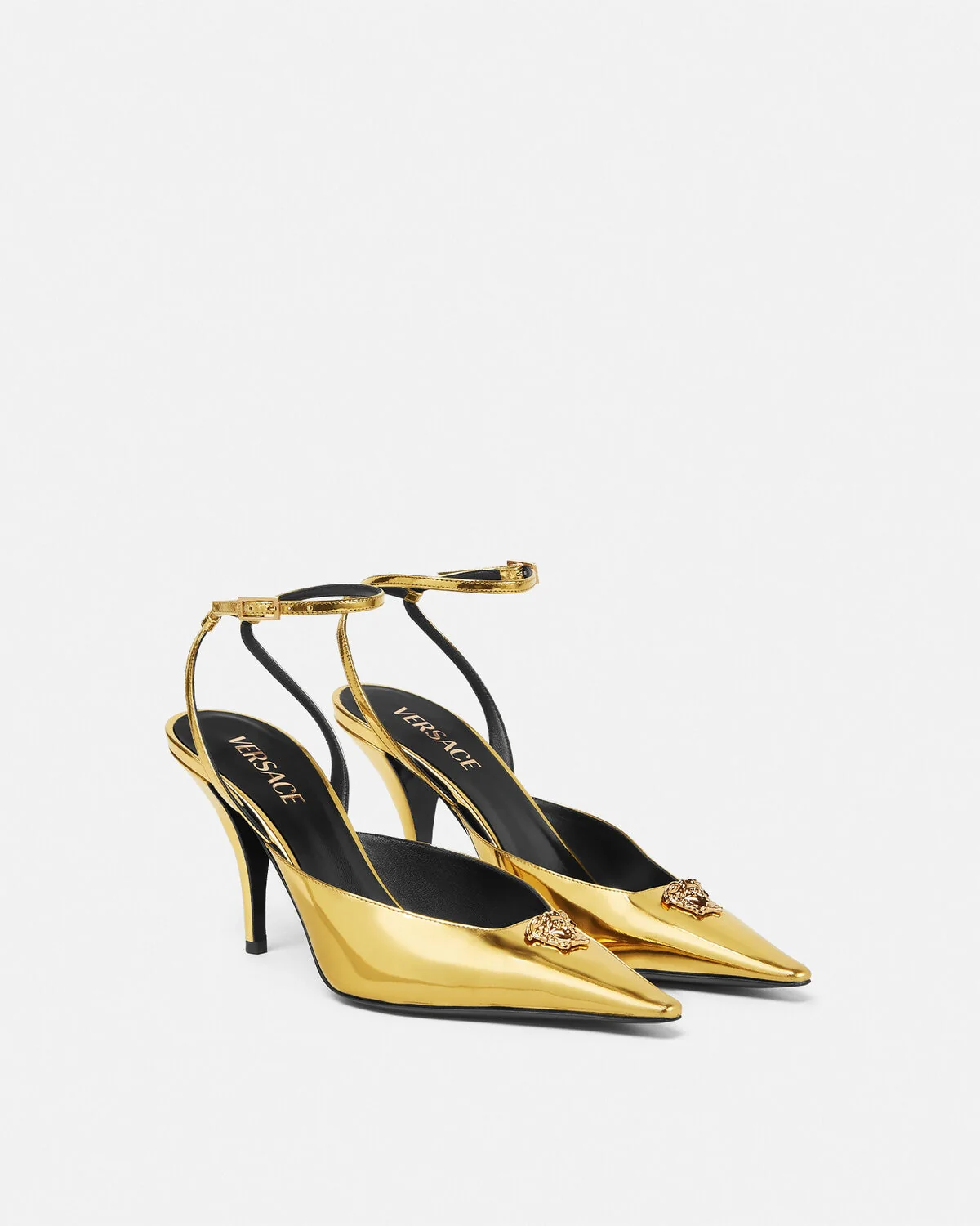 La Medusa Metallic Slingback Pumps 85 mm - Image 3