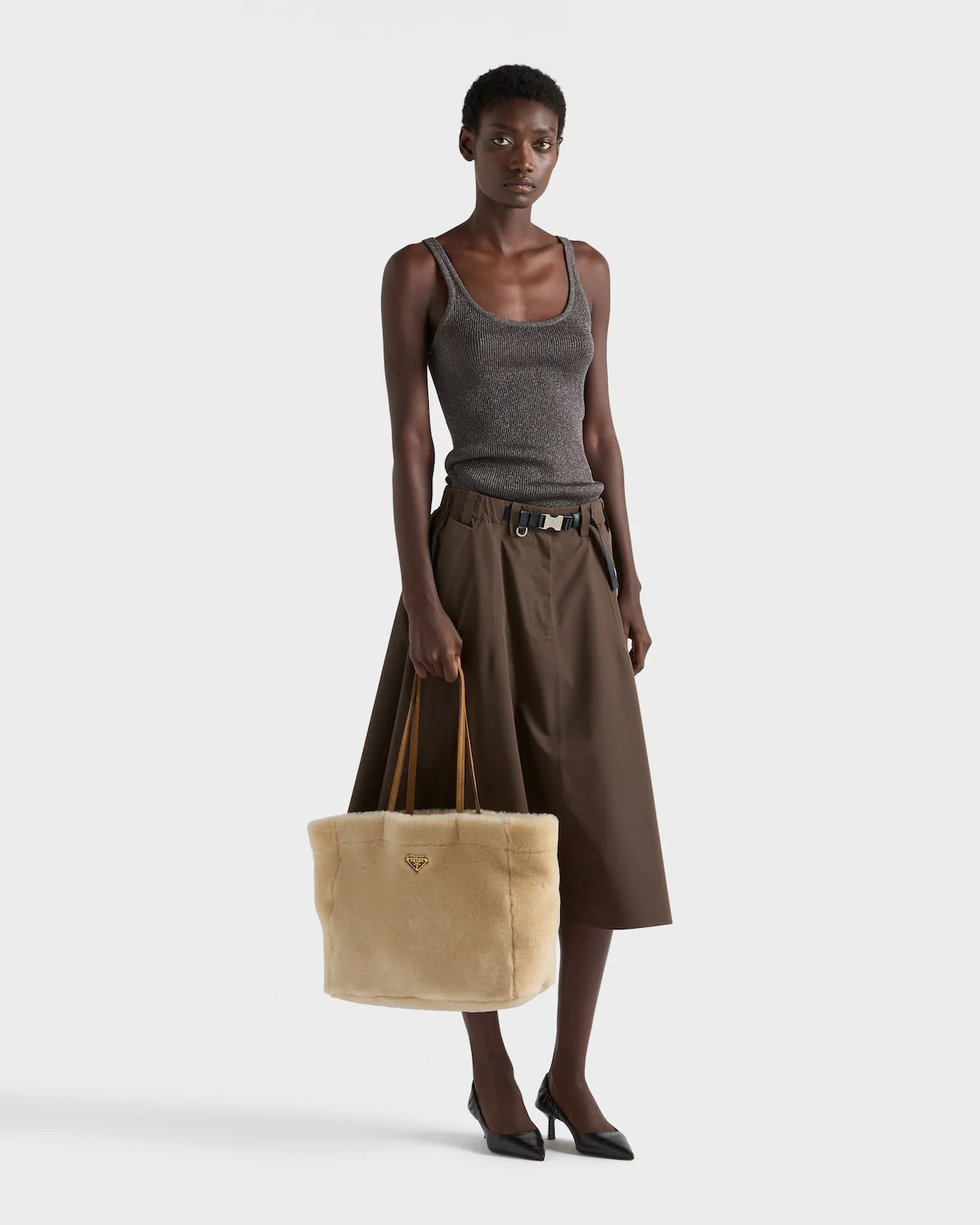 Large Shearling Tote Bag - Image 2