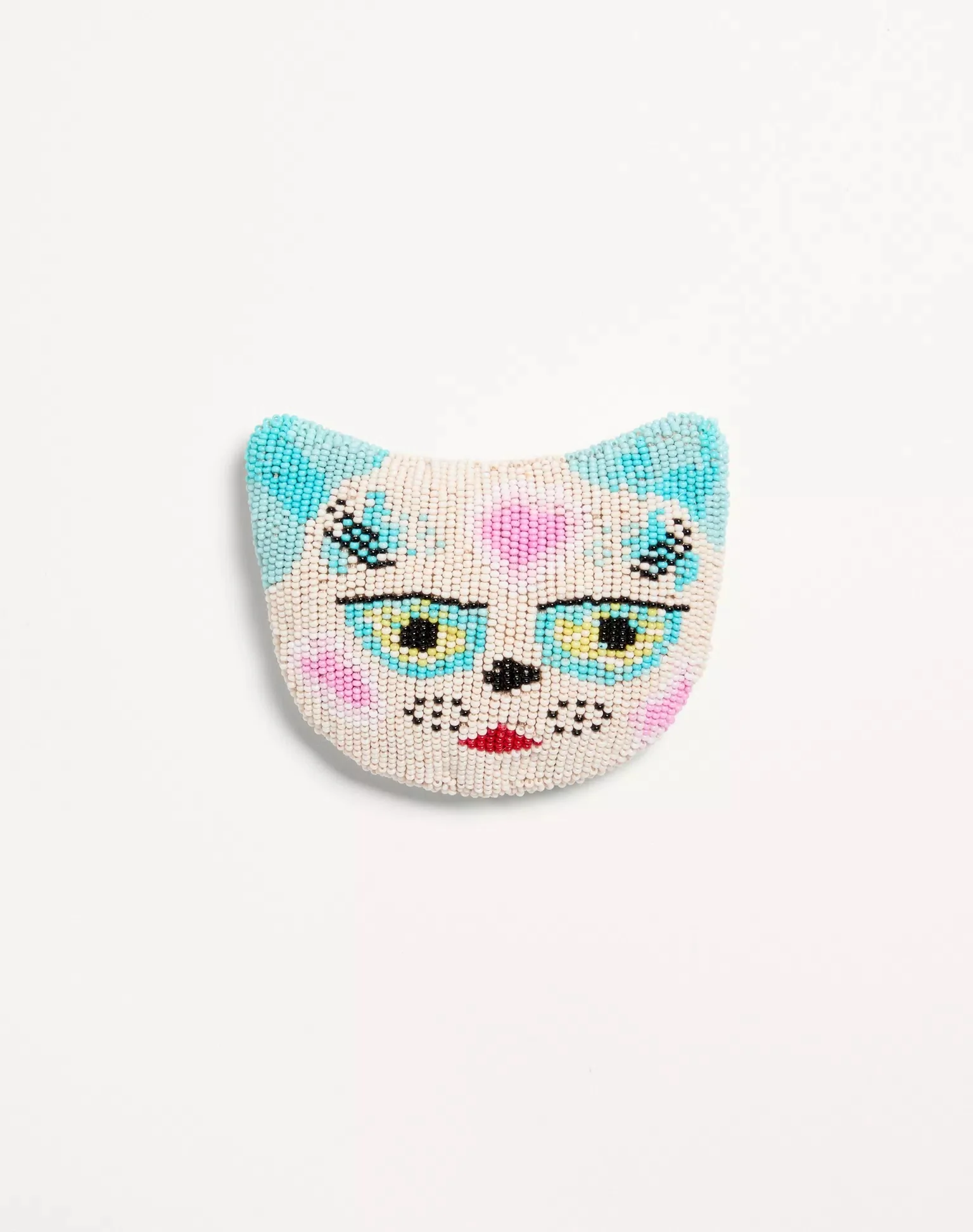Le Chat De La Maison Brooch In Jacquard Fabric With Resin Bead Embroidery