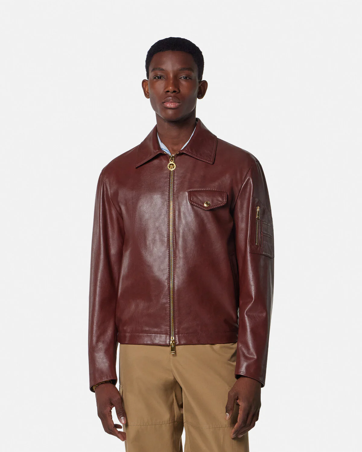 Leather Blouson Jacket - Image 3