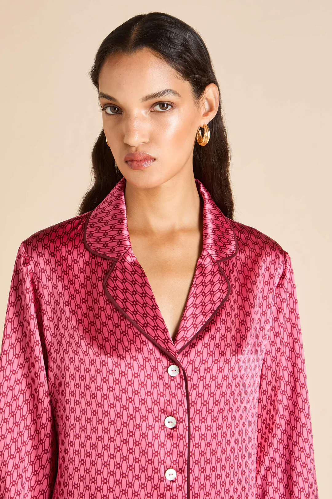 Lila Dita Pink Geometric Pyjamas - Image 2