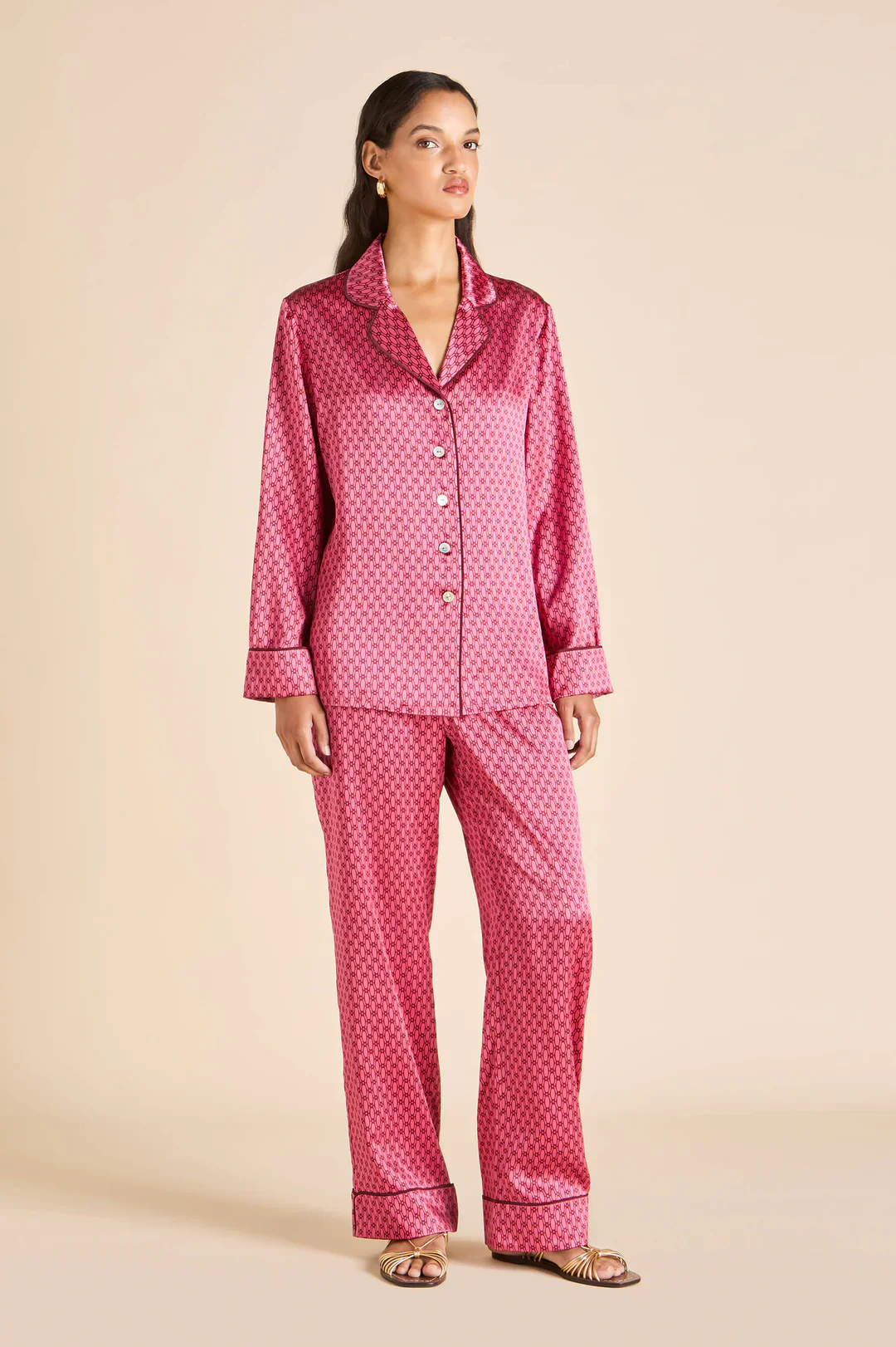 Lila Dita Pink Geometric Pyjamas - Image 3