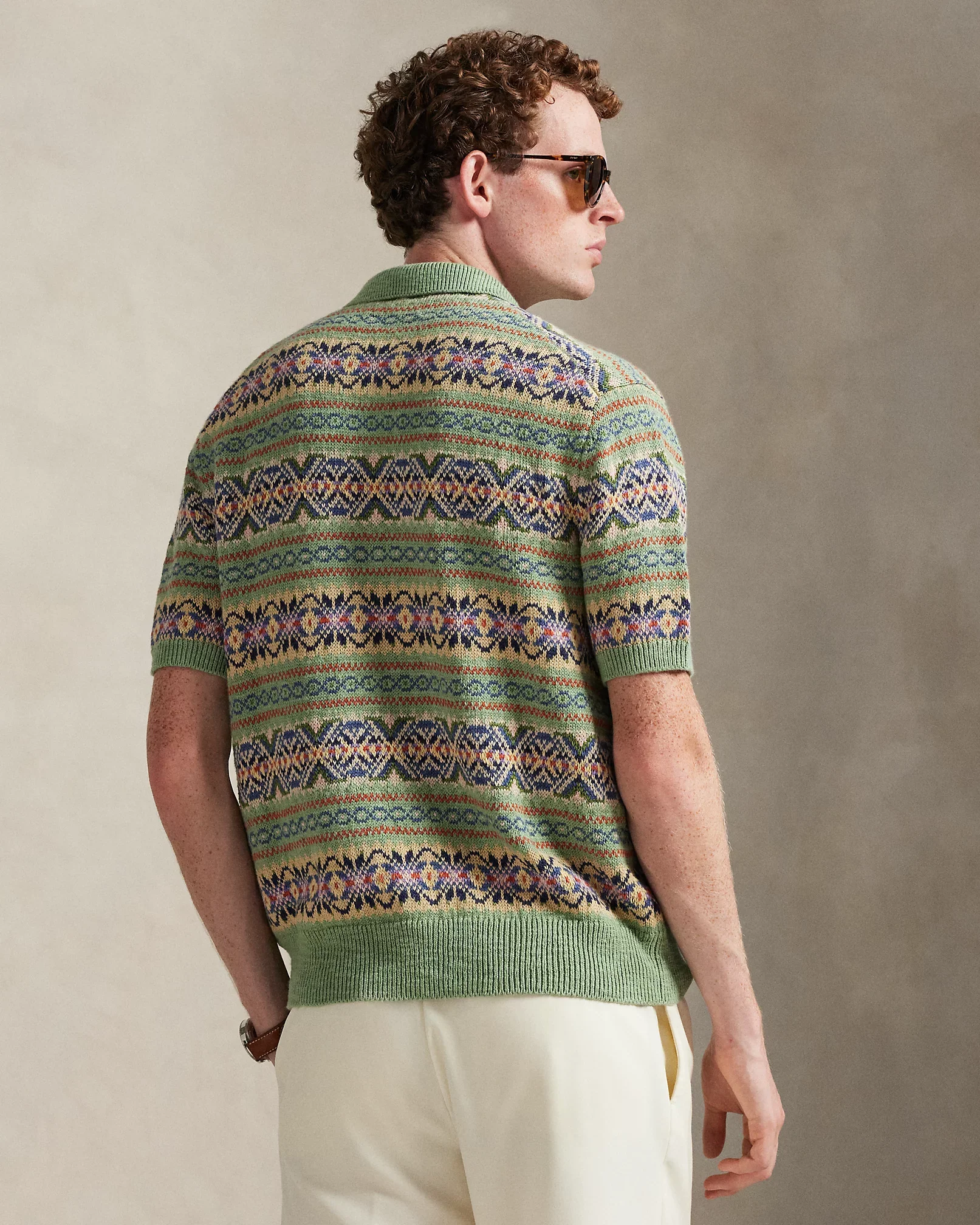 Linen-Cotton Polo-Collar Jumper - Image 3
