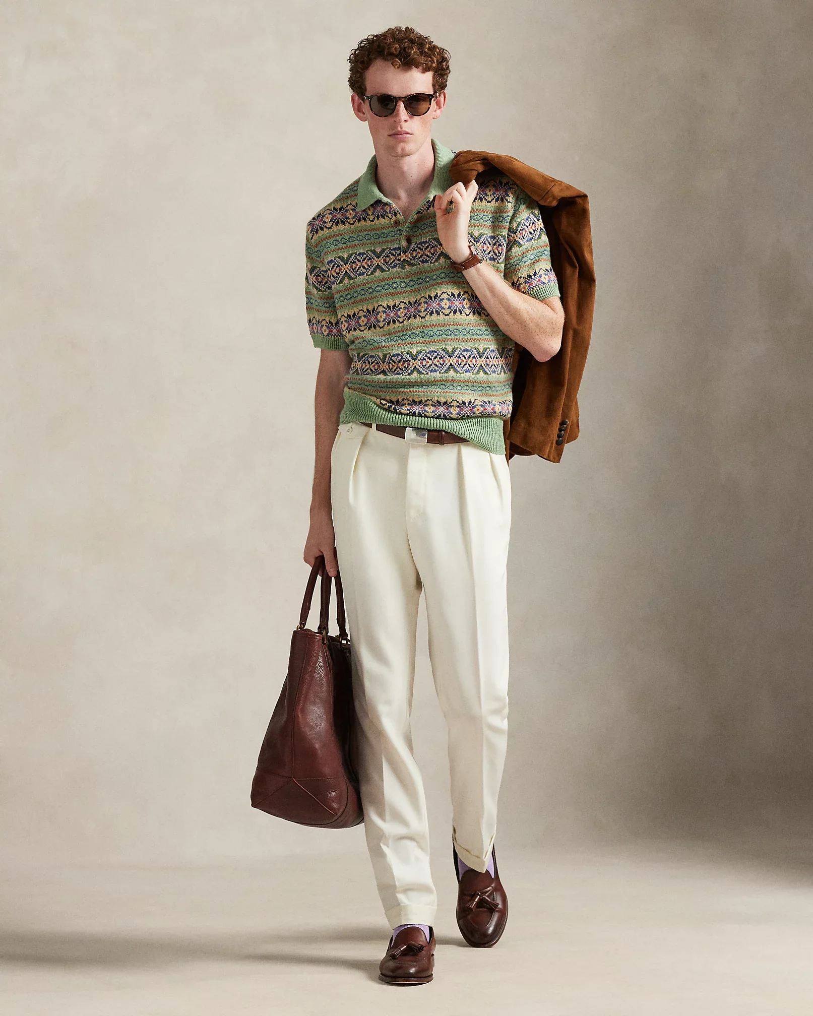 Linen-Cotton Polo-Collar Jumper - Image 4