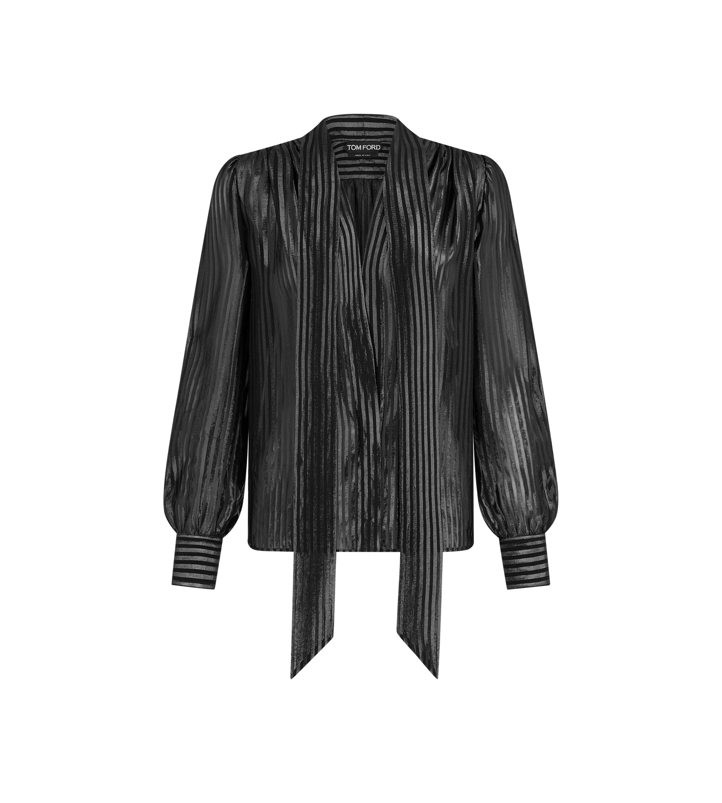 Long Sleeve V-neck Lavalliere Blouse