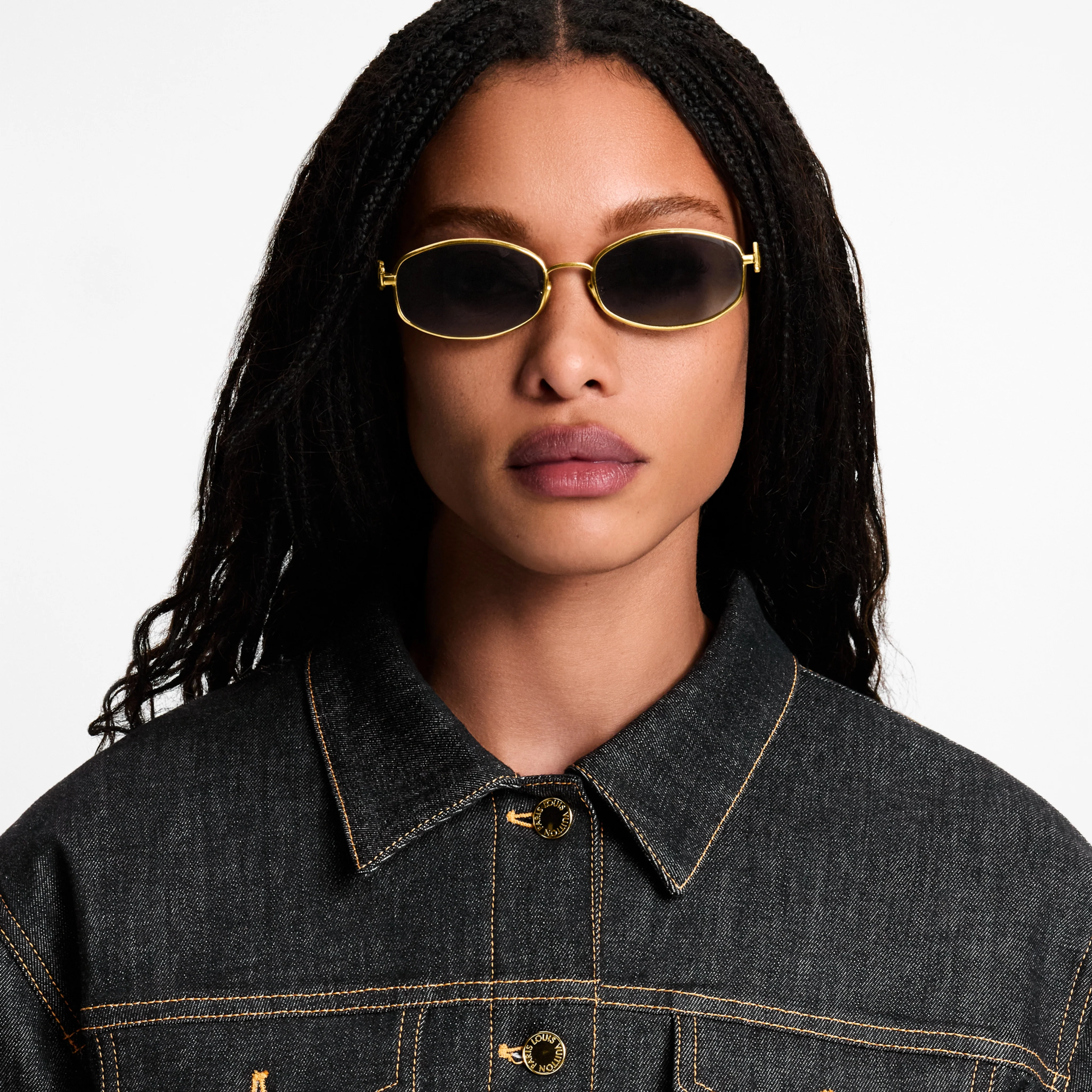 LV Script Metal Round Sunglasses - Image 3