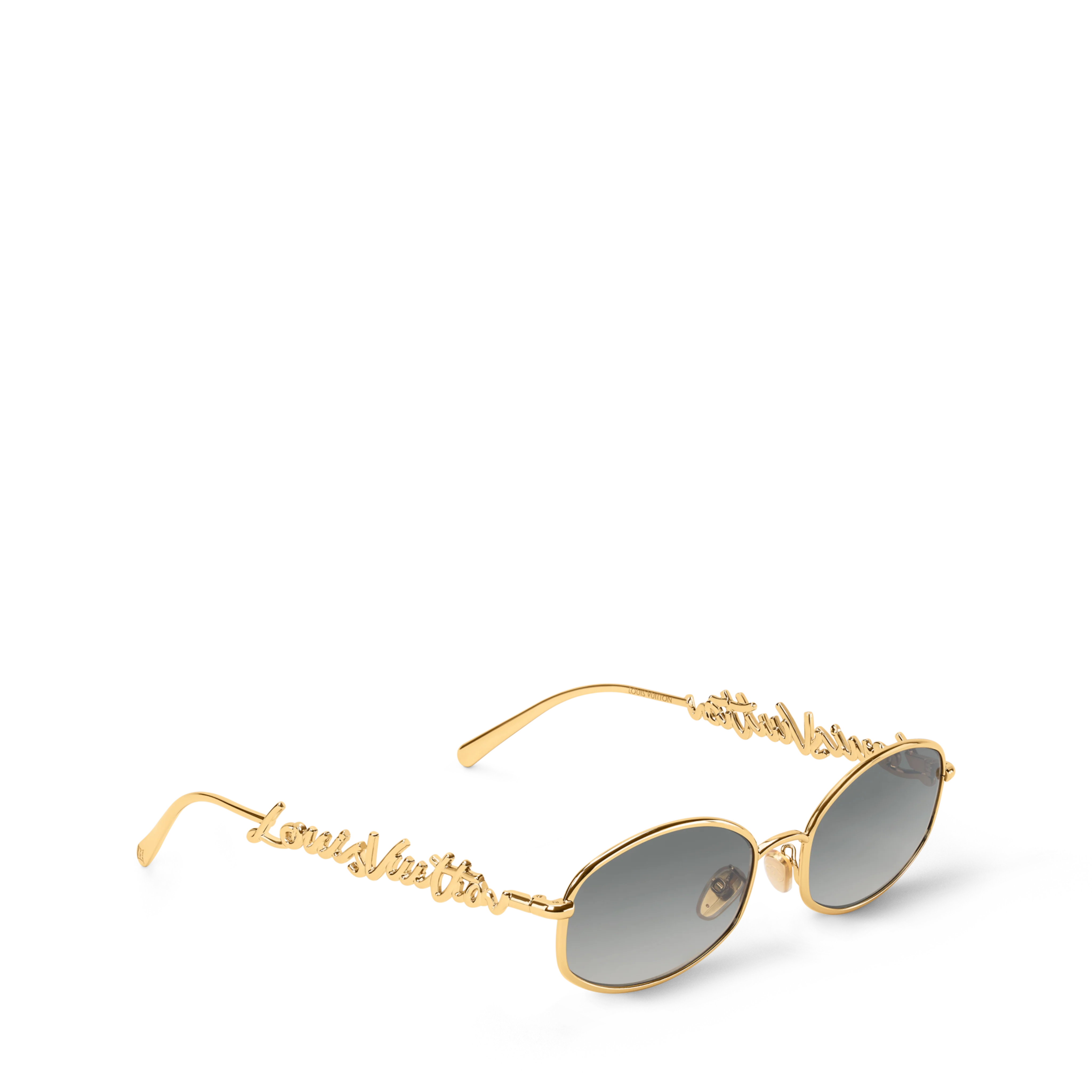 LV Script Metal Round Sunglasses - Image 4