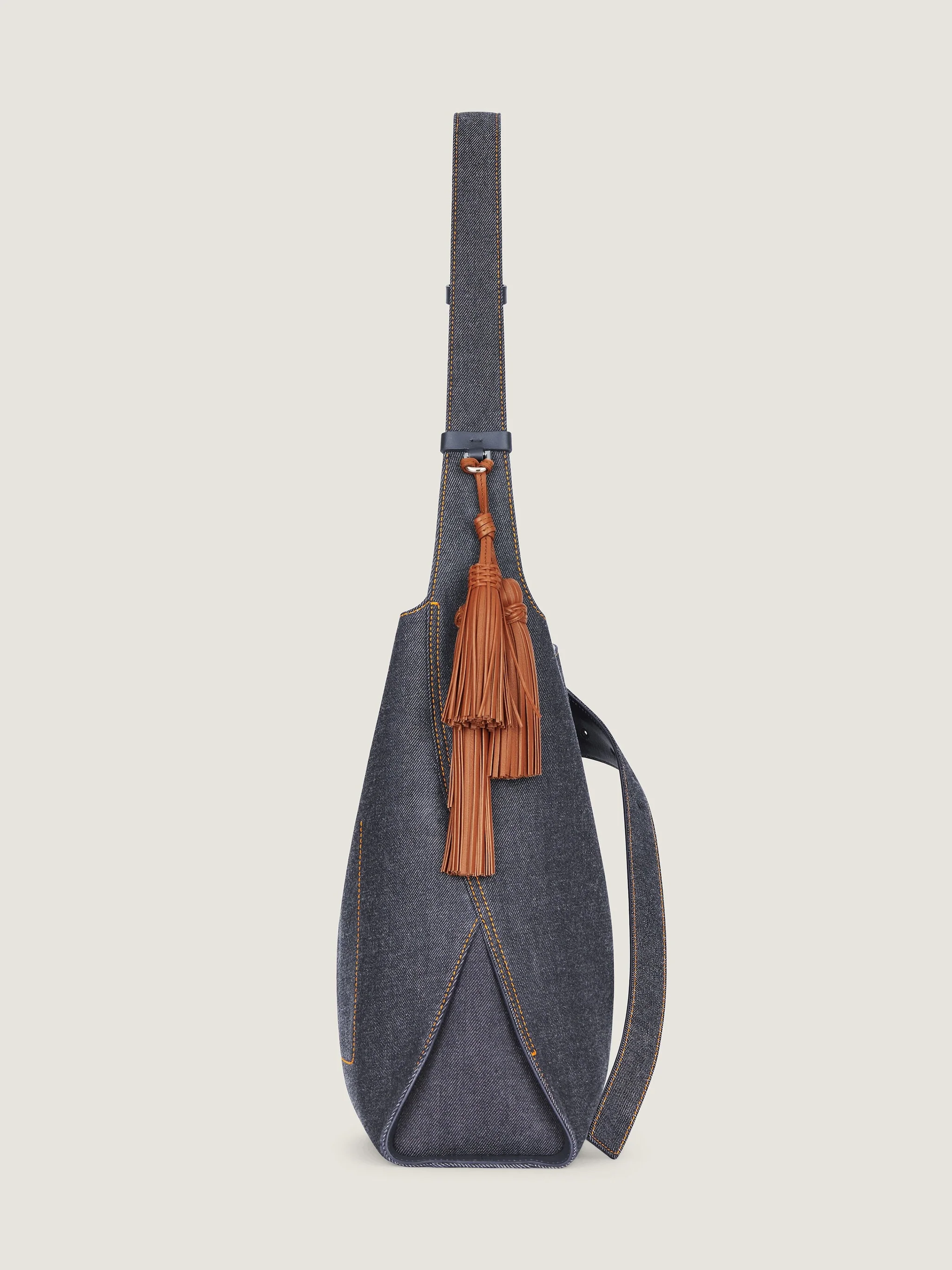 Medium Belted Hobo Bag In Denim - Image 4