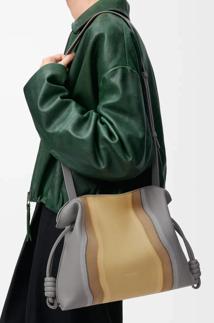 Medium Flamenco Clutch Landscape In Nappa Calfskin - Image 11