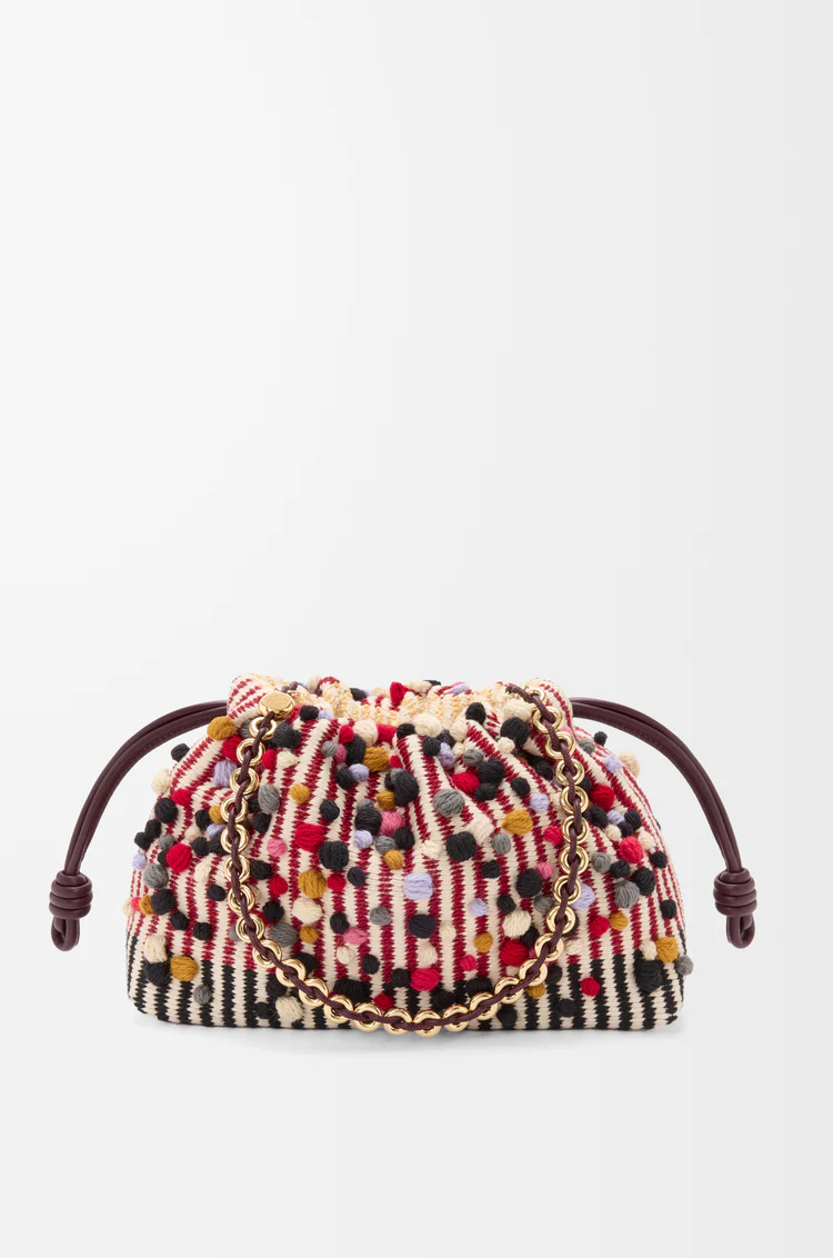 Medium Flamenco Purse In Embroidered Textile