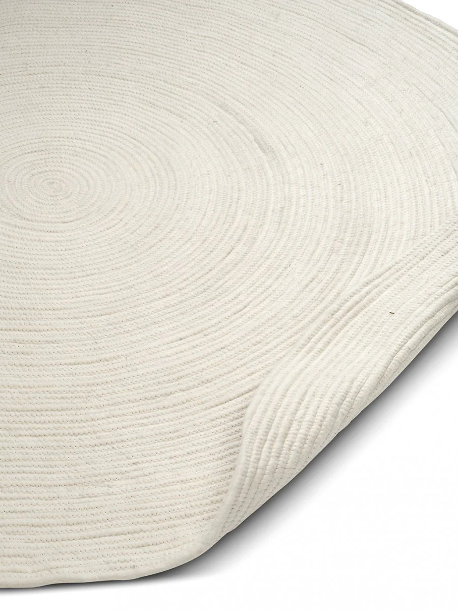 Merino Round Rug White - Image 2