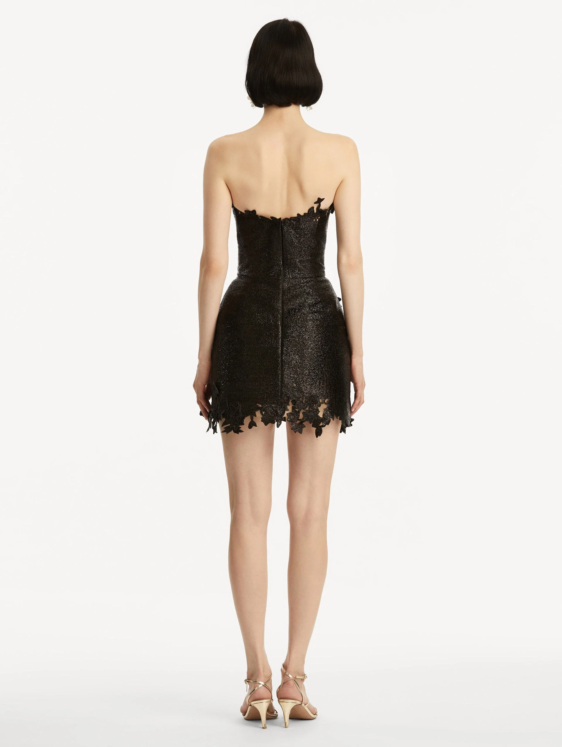 Metallic Cherry Blossom Embroidered Dress - Image 4