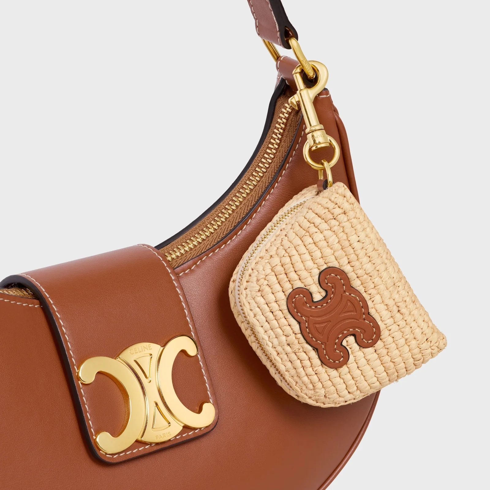 Micro Triomphe Charm In Raffia - Image 2