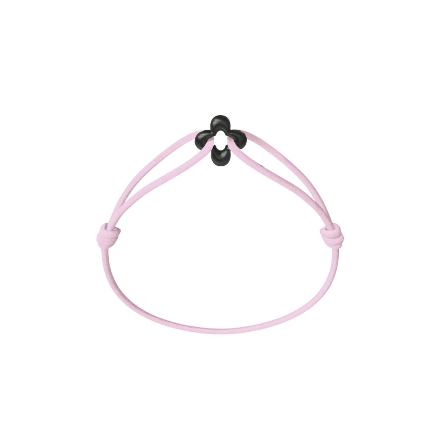 Mini Black Clover Cord Bracelet - Image 3