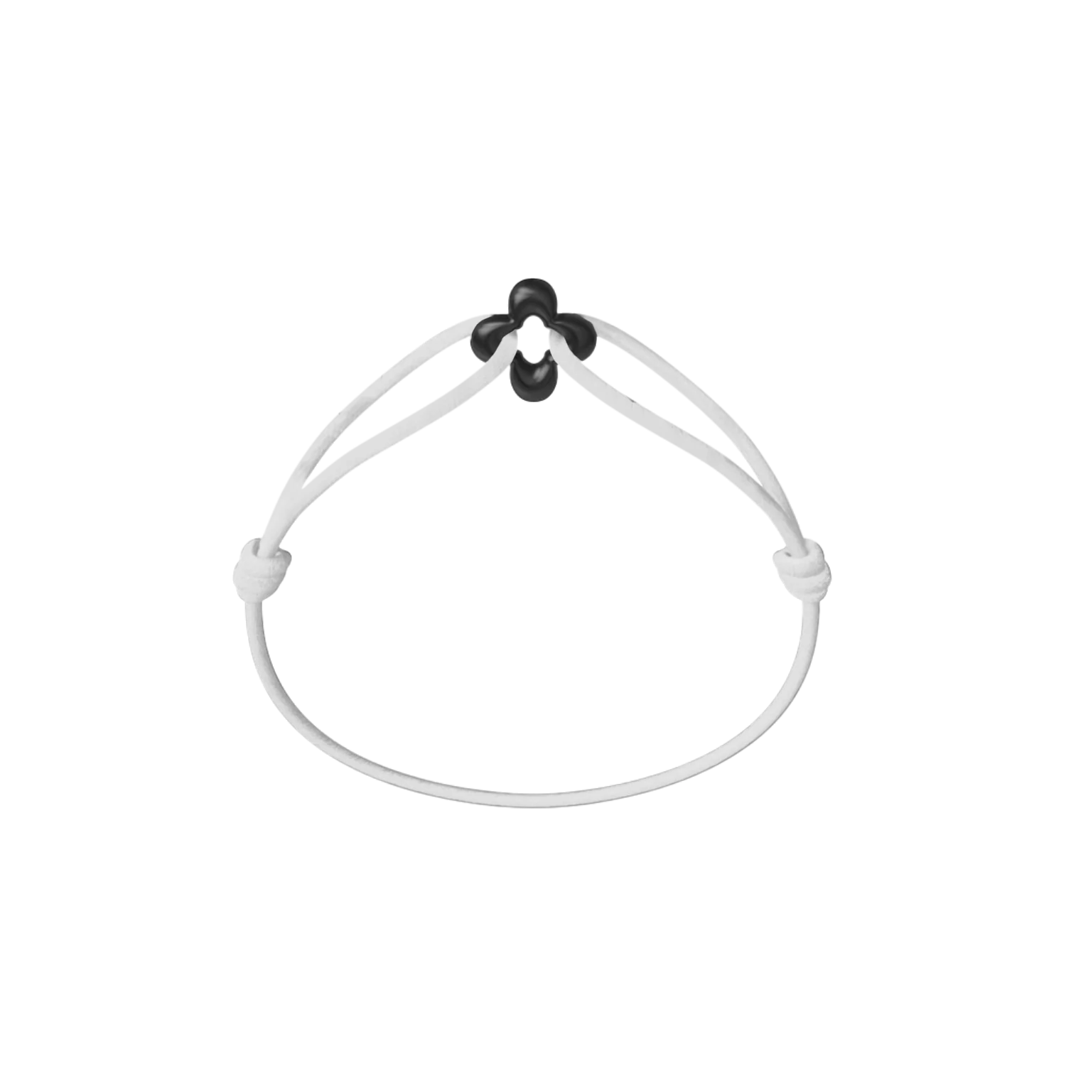 Mini Black Clover Cord Bracelet - Image 4
