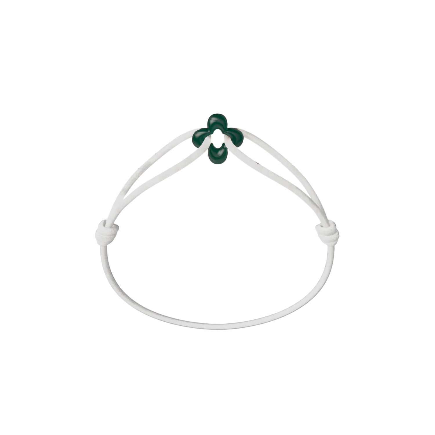 Mini Green Clover Cord Bracelet - Image 5