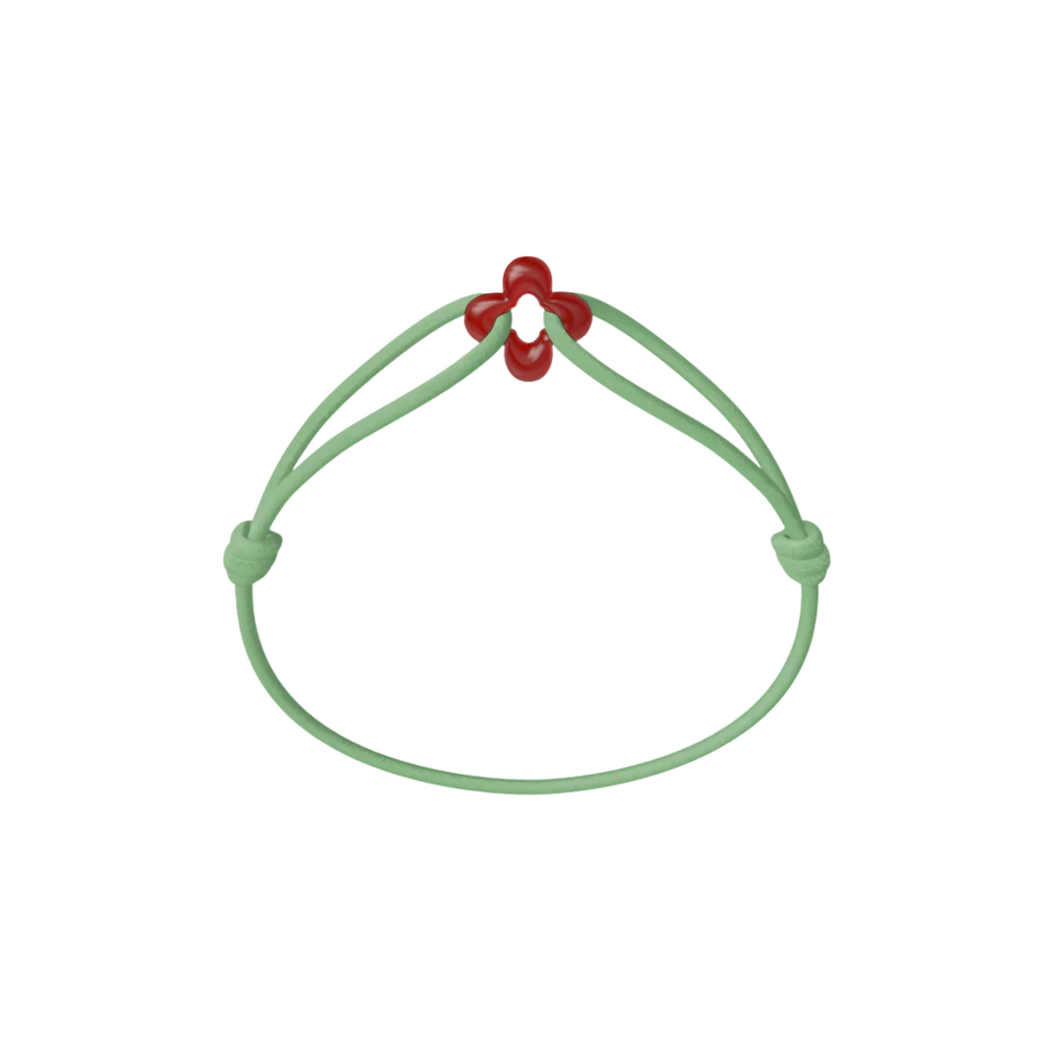 Mini Red Clover Cord Bracelet - Image 2