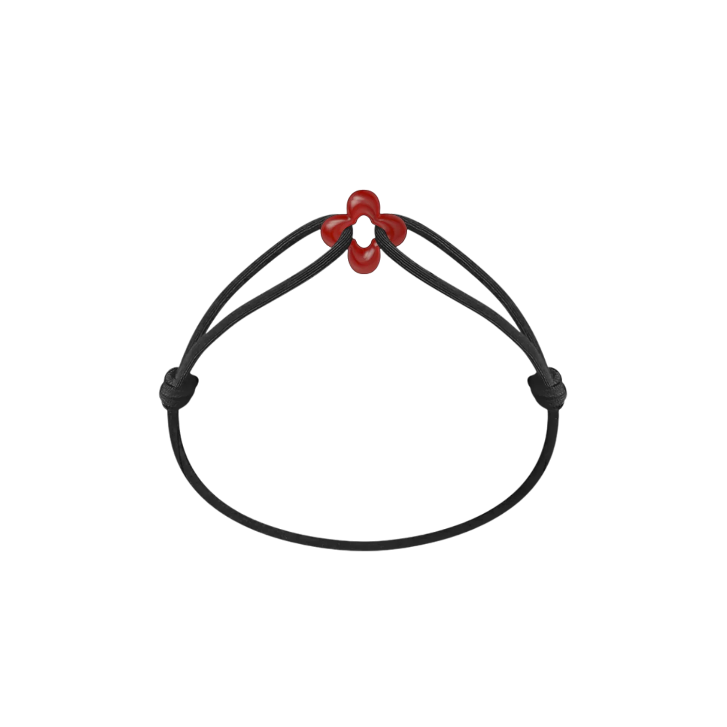 Mini Red Clover Cord Bracelet - Image 3