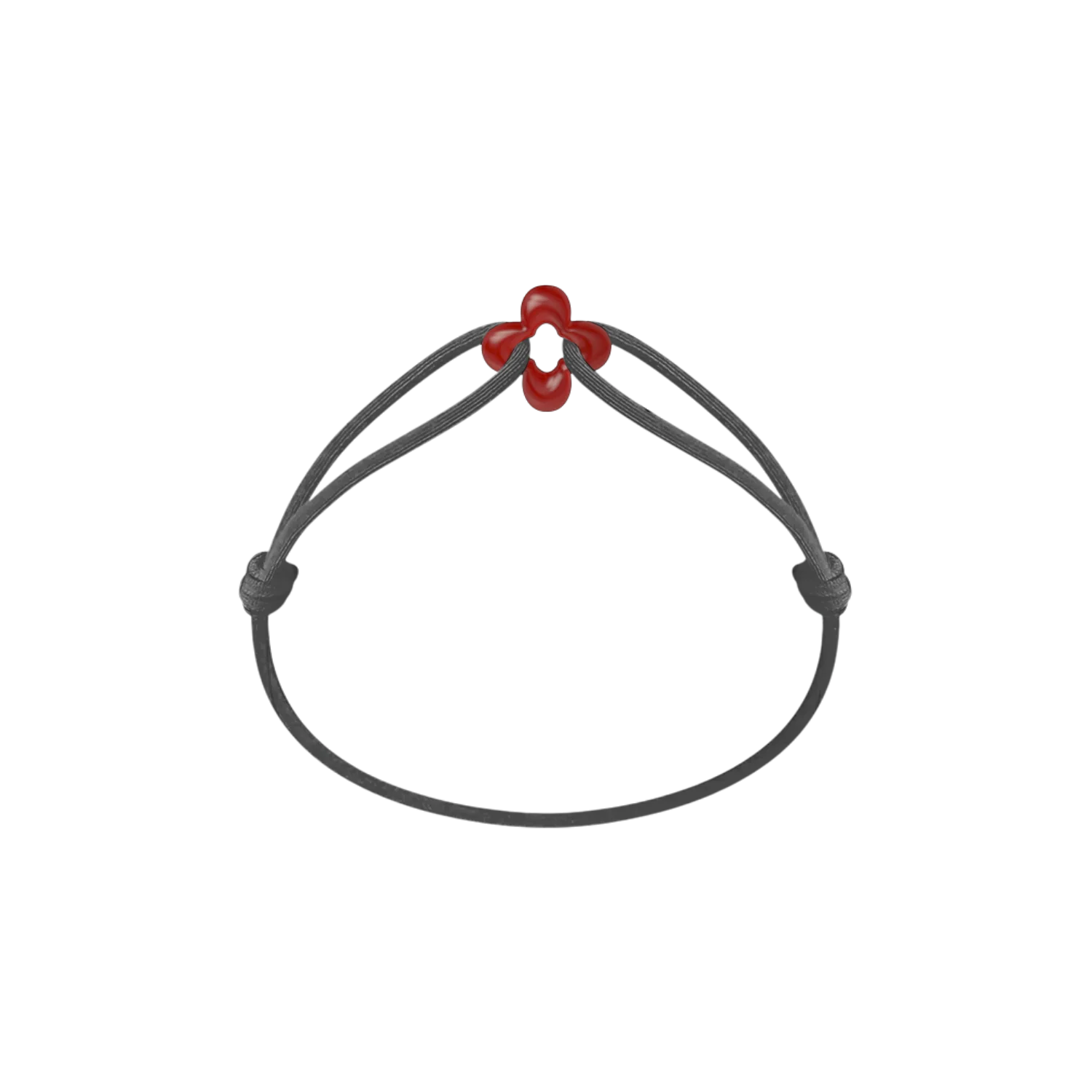 Mini Red Clover Cord Bracelet - Image 4