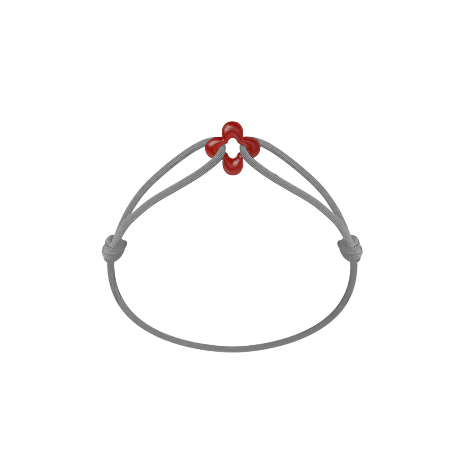 Mini Red Clover Cord Bracelet - Image 5
