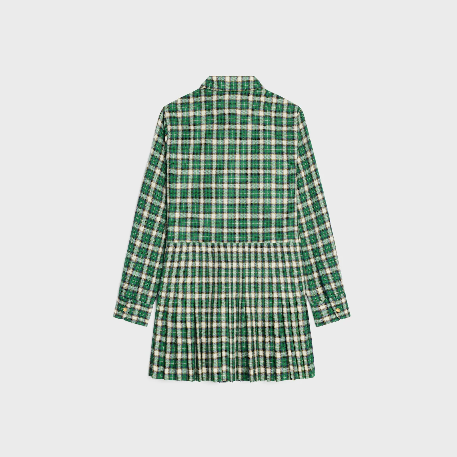 Mini Shirt Dress In Check Wool Natté - Image 4