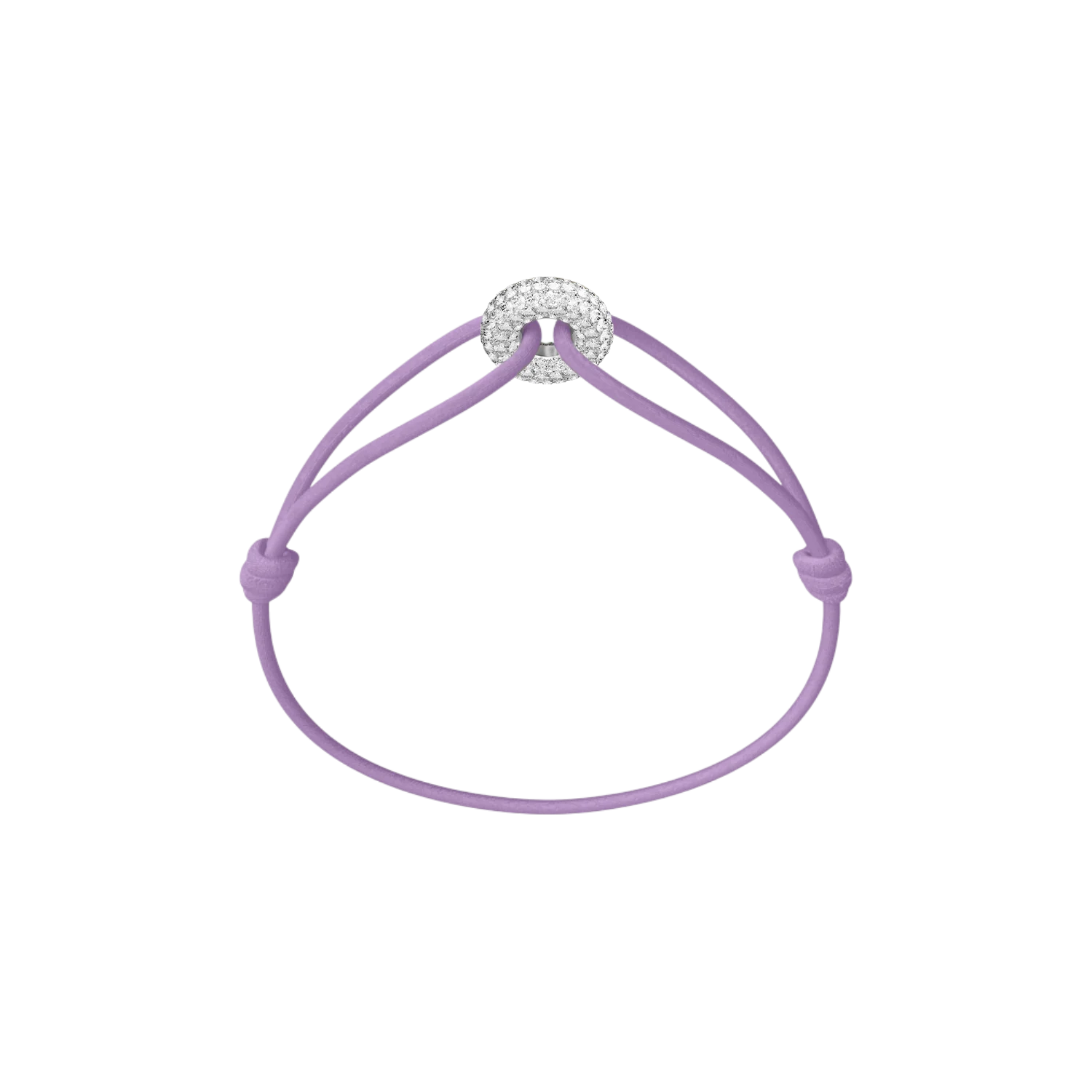 Mini Silver Soho Pavé Cord Bracelet