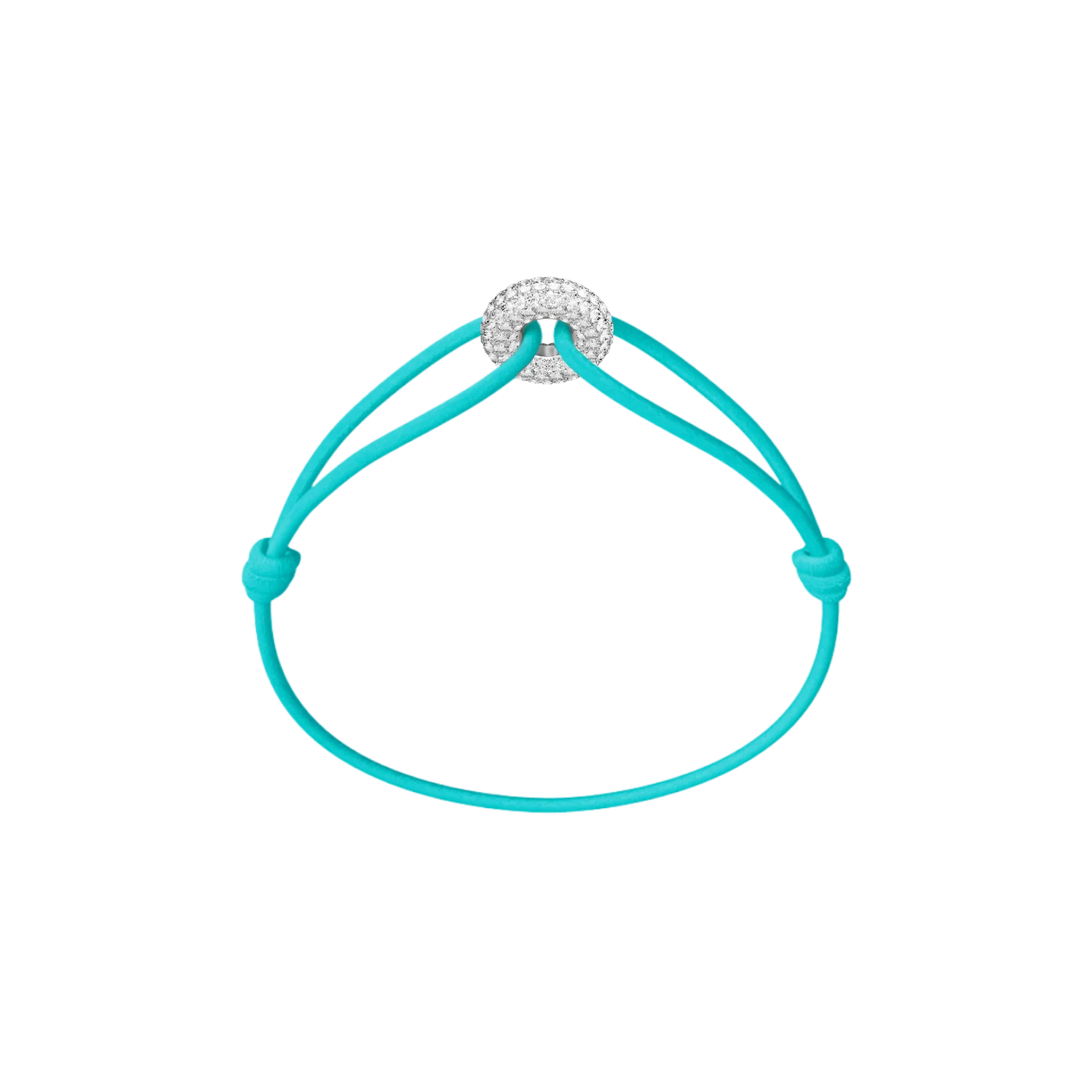 Mini Silver Soho Pavé Cord Bracelet - Image 3